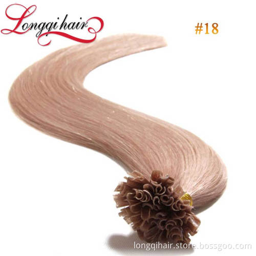 Fashionable Colored Mongolian Nail Or U-Tip Hair Extension